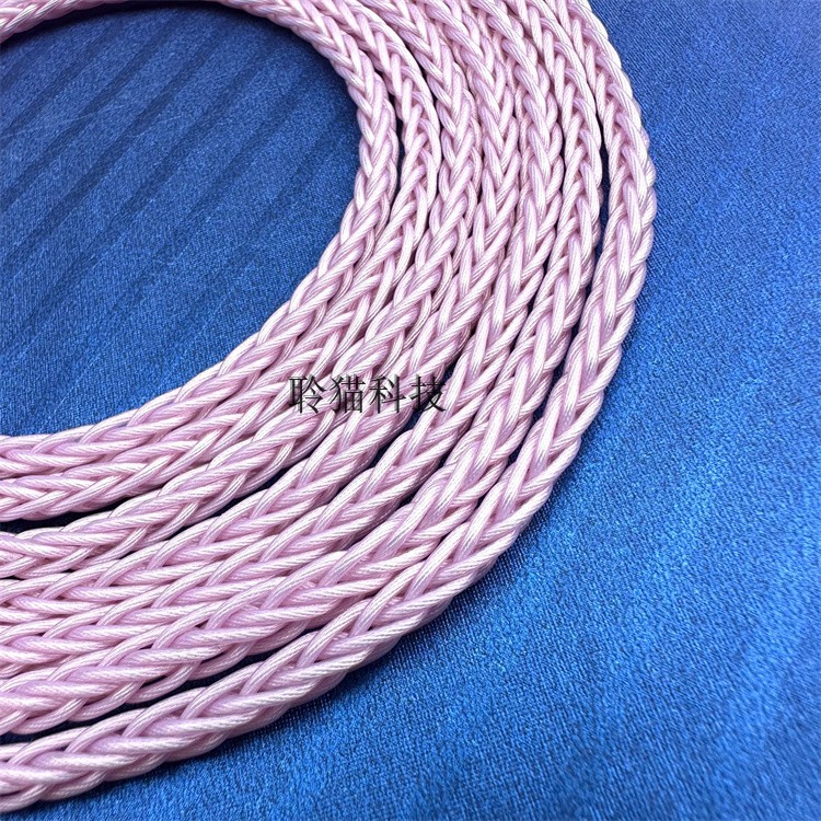 Большой 8-жильный однокристаллический серебряный провод толстый 8-жильный плетеный 392 ядра 7N однокристаллический серебряный 5.0