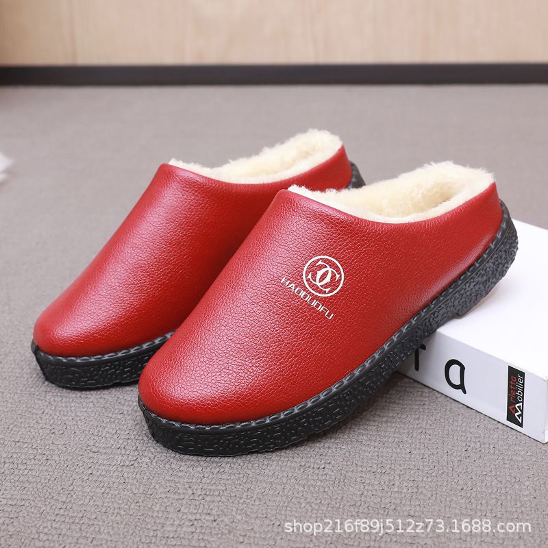 Водонепроницаемые хлопковые тапочки для зимы, теплые и антискользящие, для мужчин и женщин