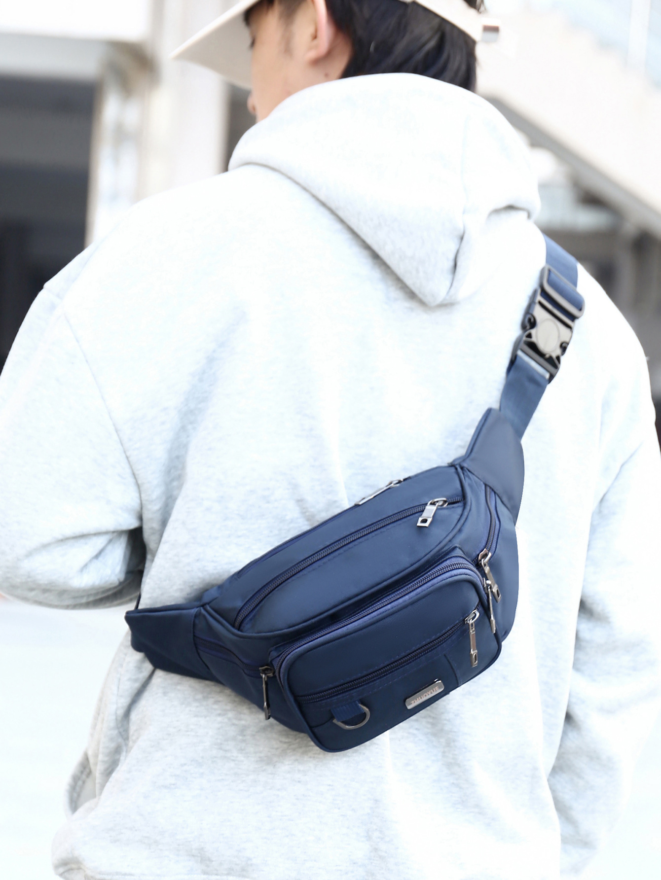 2024 Cross-border New Waist Bag Men's Mobile Phone Multi-functional Working Waist Bag Wear-resistant Water-repellent Crossbody Bag