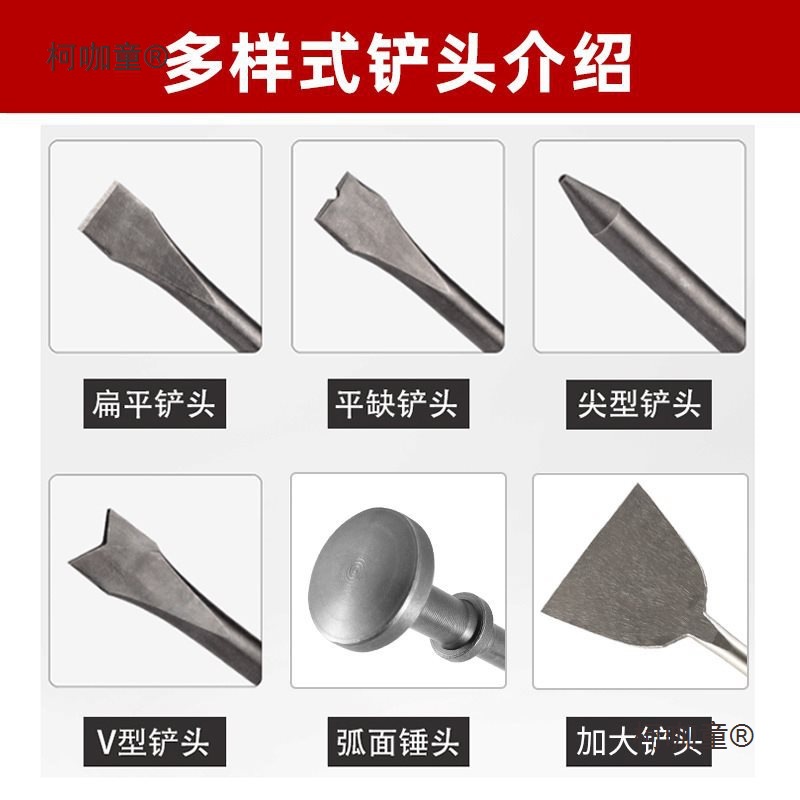 150 Pneumatic Shovel Hammer Pick 19250 Pneumatic Shovel Flat Pointed Hammer Head Spring-Free Head Extended Flat Metabo