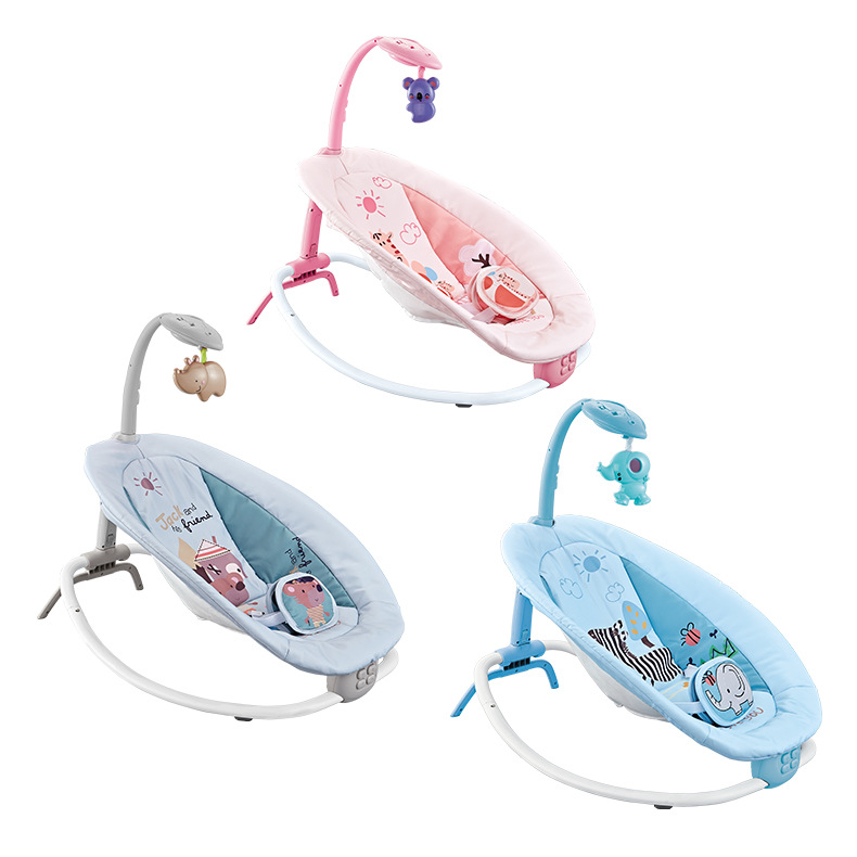 Baby Multifunctional Folding Rocking Chair Baby Music Vibration Seat Newborn Cradle Projection Adjustable Soothing Lounge Chair