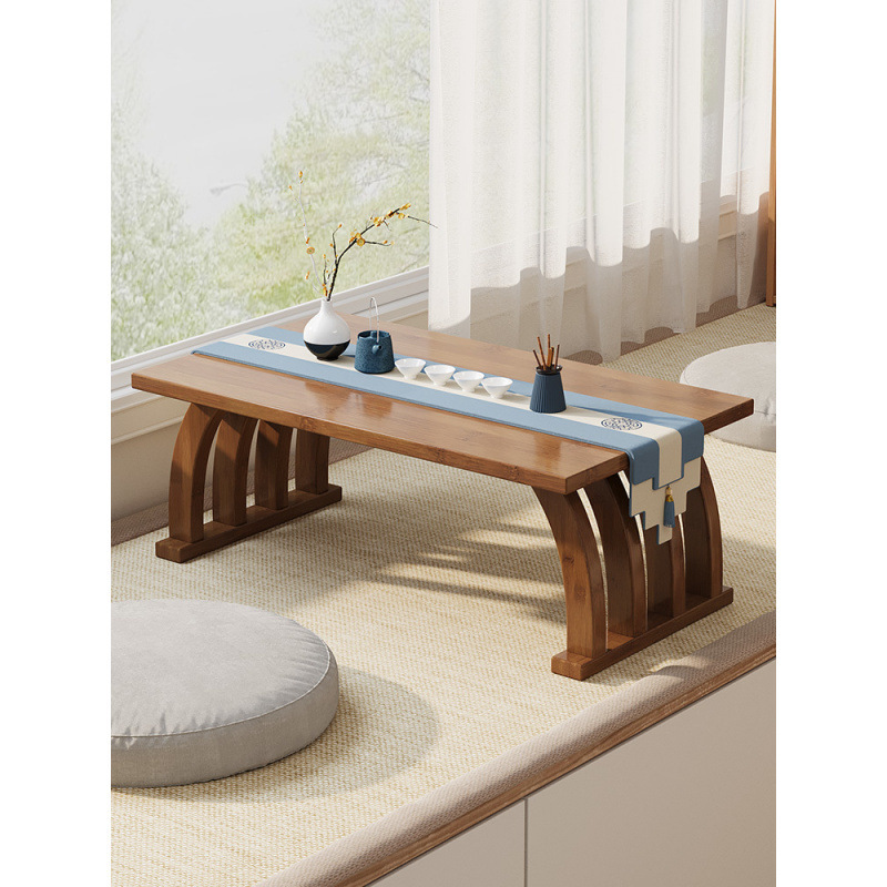 Chinese Tea Table Bay Window Small Coffee Table Tatami Simple Windowsill Balcony Tea Table Low Floating Windowsill Small Table Nanzhu
