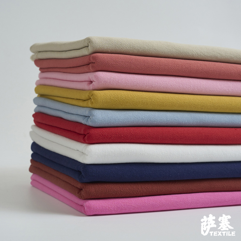 Chinese Style Washed Cotton Plain Solid Color Fabric Spring and Summer Hanfu Tang Suit dress Pants Fabric