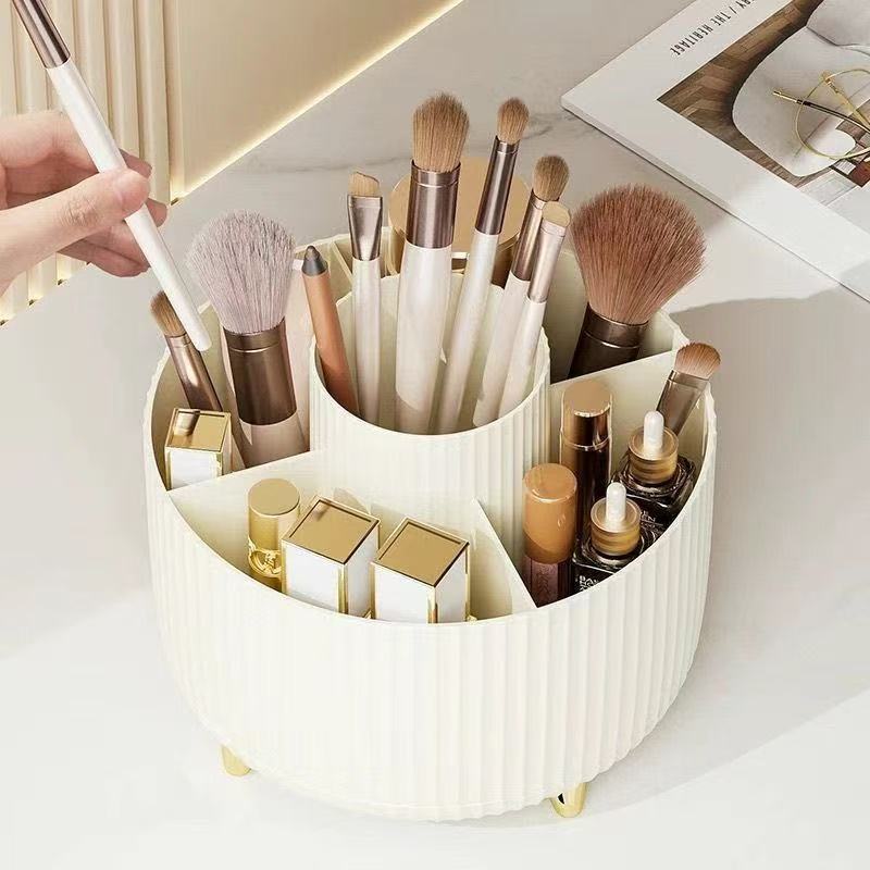Desktop Rotating Cosmetic Brush Storage Cylinder Cosmetic Storage Rack Table Dressing Table Eye Shadow Brush Lipstick Box Pen Holder