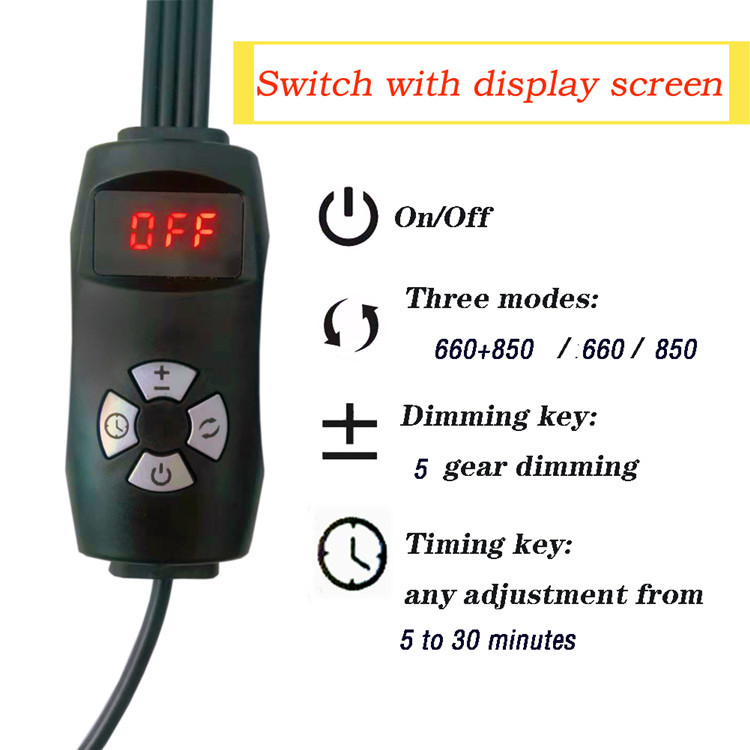 Amazon hot 4-head physiotherapy lamp bracket infrared beauty instrument lamp 660nm850nm far infrared phototherapy lamp