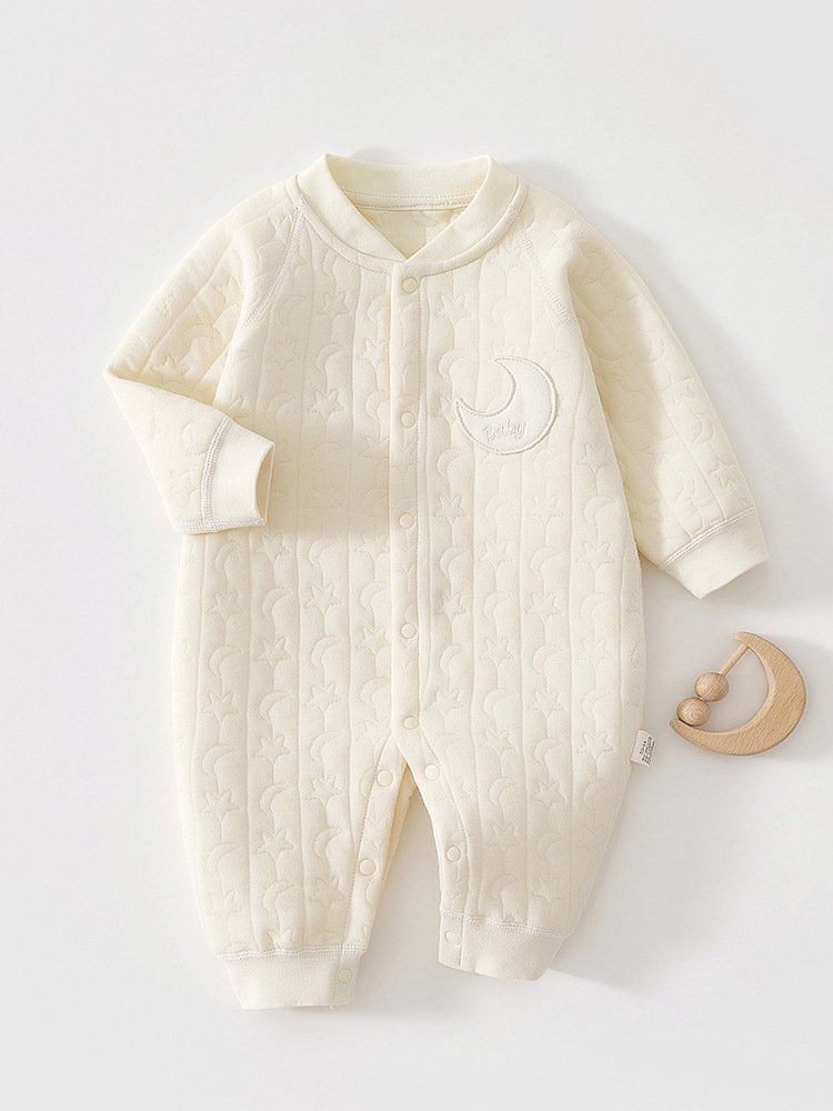 Комбинезоны для малышей, осень и зима, теплые, стеганые, пижамы для новорожденных, мужская и женская одежда