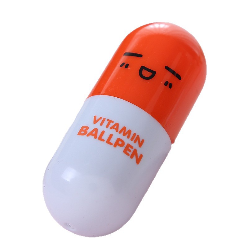 New Mini Smiley Face Expression Pill Pen Creative Retractable Capsule Pen Educational Student Stationery Gifts Wholesale in Stock