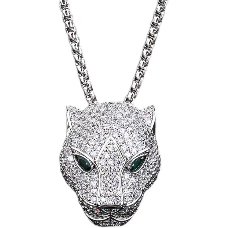 Lab-Grown Diamond Necklace Pt950 Platinum Leopard Pendant Can Be Customized in 18K White Gold Style Shenzhen Jewelry Factory