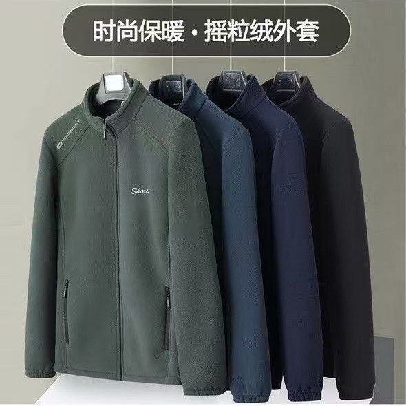 Новинка куртки из полярного флиса для мужчин весной и осенью, куртка с воротником-стойкой, утолщенная подкладка