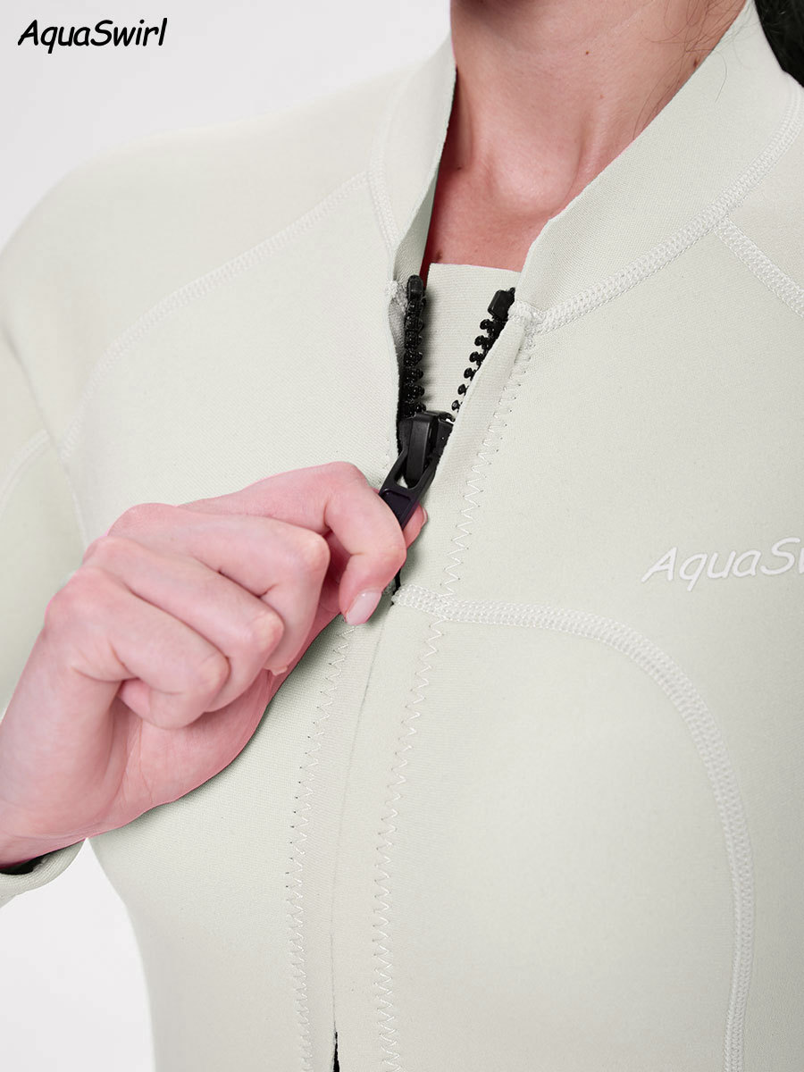 Training Wetsuit, Special Off-White Wetsuit, Warm Sun Protection, Slimming Look Wet Suit, Wetsuit, Women's Quick-Drying Surfing Suit