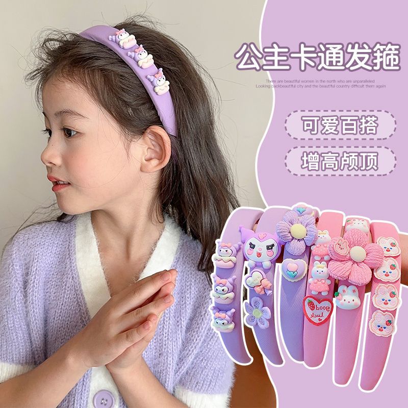 Мультяшная резинка для волос Kroomi, милая резинка для челки, сладкие аксессуары для принцесс