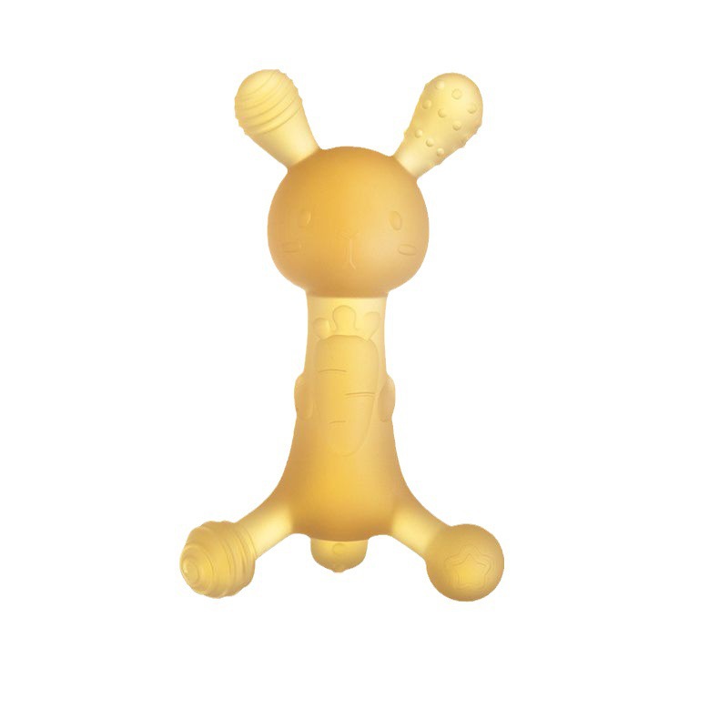 Popular Silicone Carrot Rabbit Teether for Babies, Boilable Food-Grade Molar Stick, Soothing Toy for Teething Period, Chewing Fun