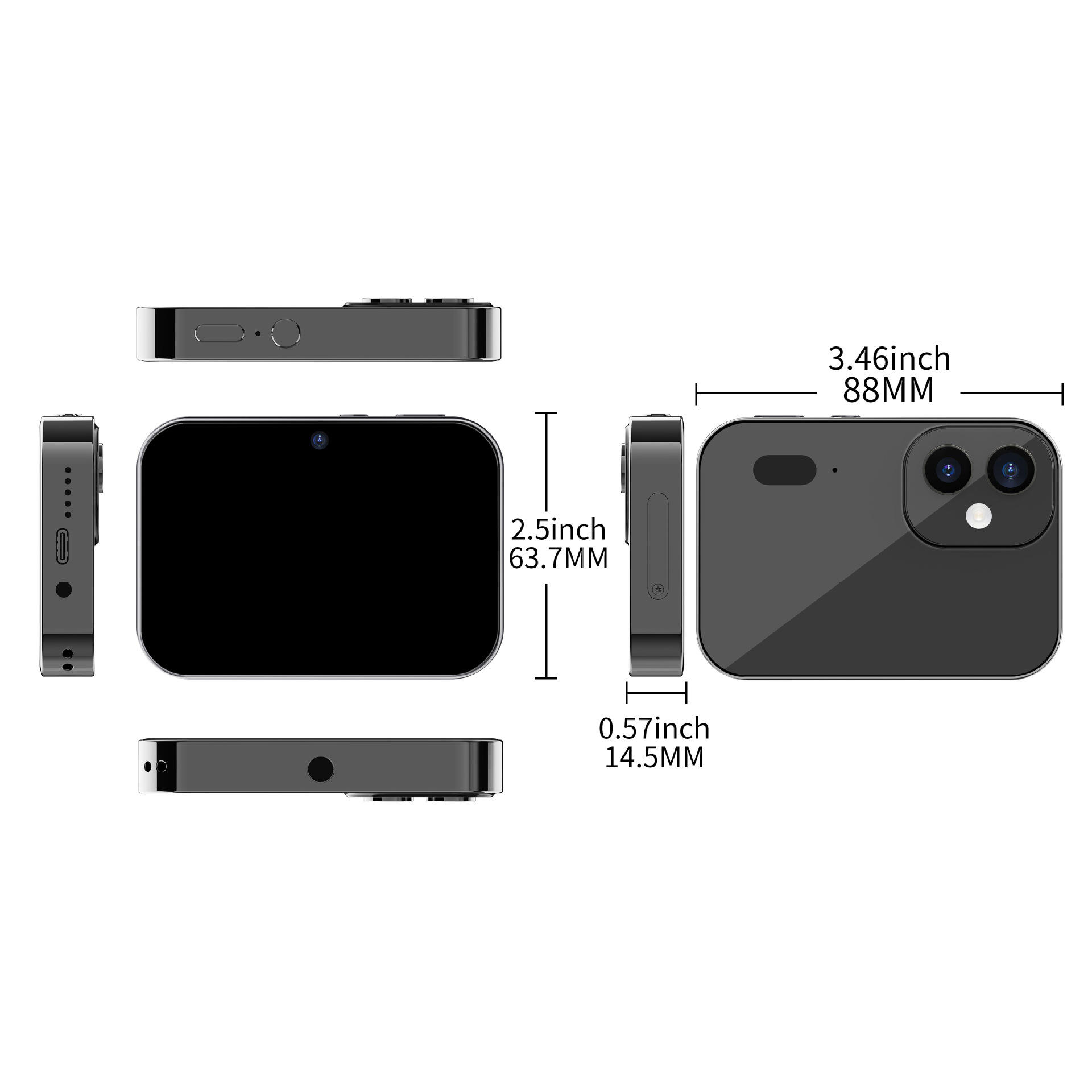 D6 three camera CCD HD digital camera movie music smart camera touch screen student card camcorder