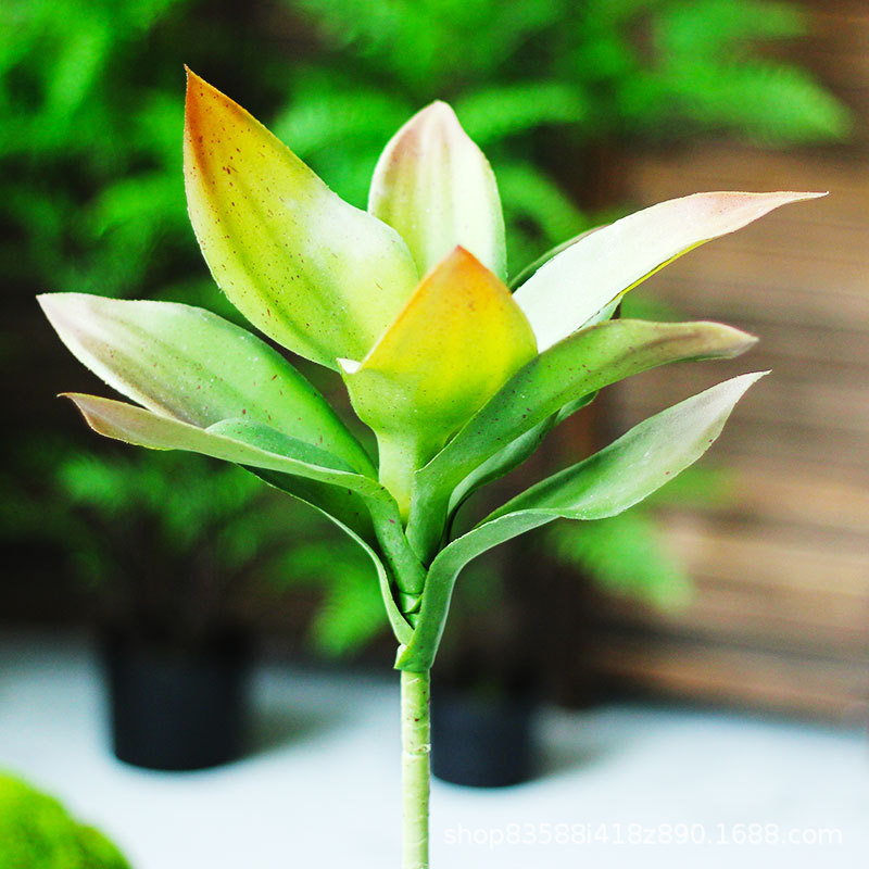 Simulation of soft glue grass leaves spring and autumn color shopping mall shop window soft ground scenery display green plant decoration