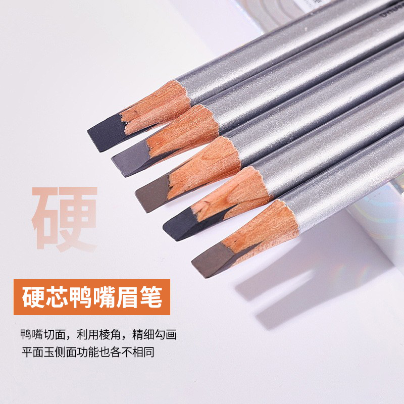 Qxqy умный стерео карандаш для бровей натуральный цвет четкие контуры дикие брови долговечный макияж можно точить