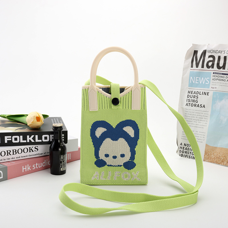 New Korean Style Mobile Phone Bag Cute All-match Handbag Mini Knitted Handbag Single Shoulder Bag Crossbody Handbag