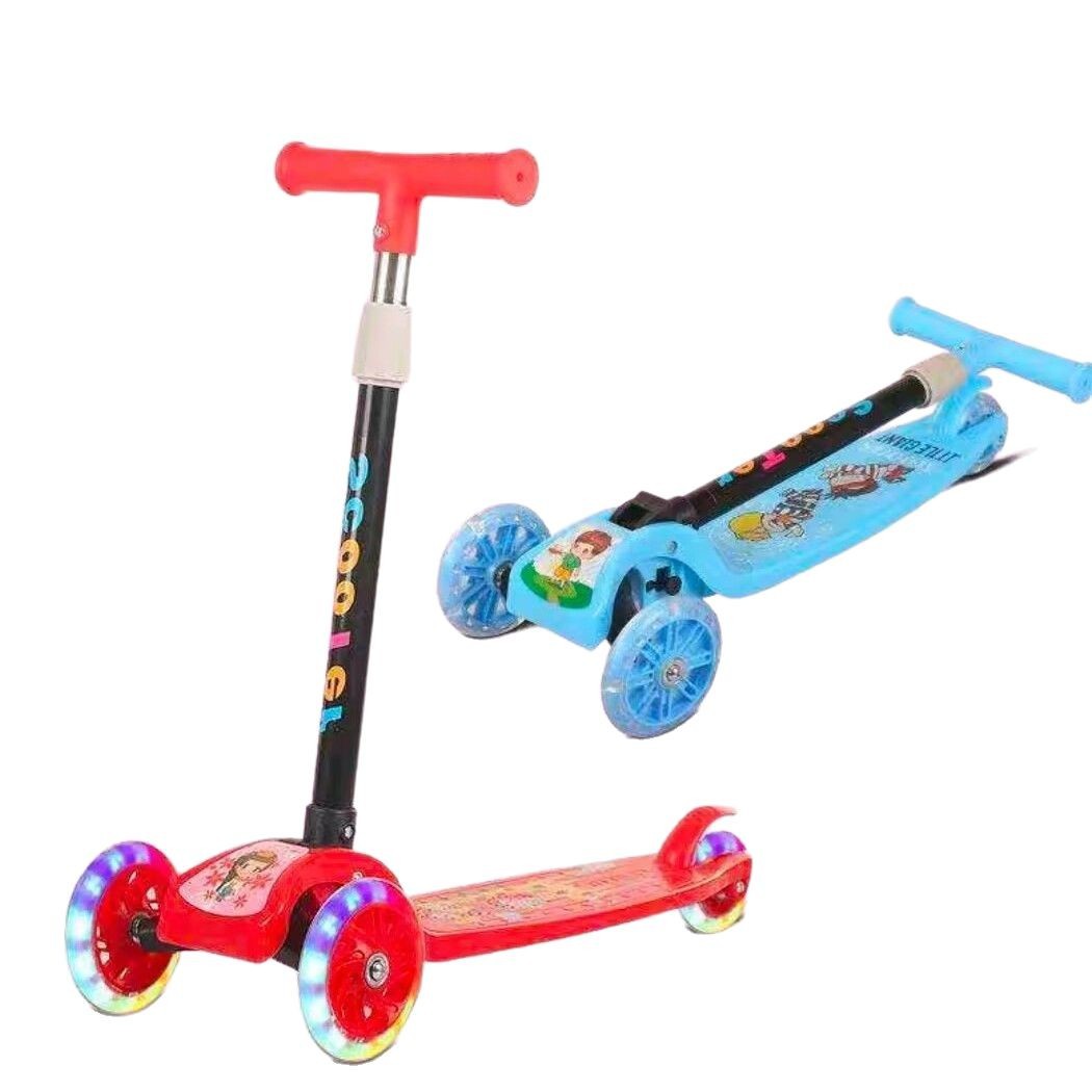 Fun Childhood Children's Widened Children's Scooter Baby Flash Boys and Girls Sliding Scooter Wholesale