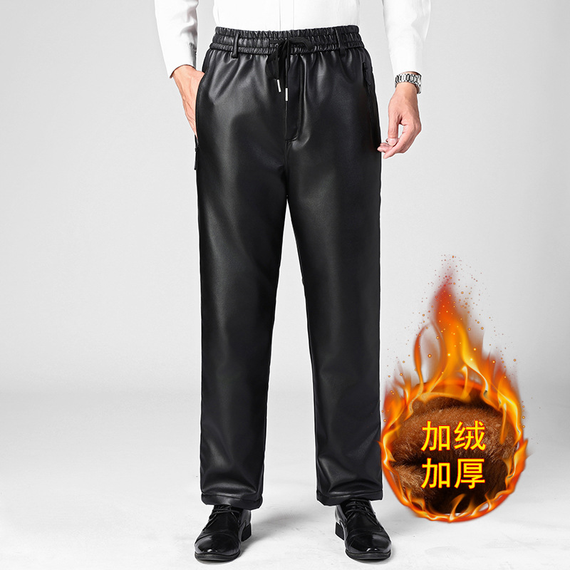 Зимние брюки для мужчин с флисовой подкладкой, утолщенные, водонепроницаемые, для доставки, катания и вождения, теплые и свободные хлопковые брюки для защиты от холода