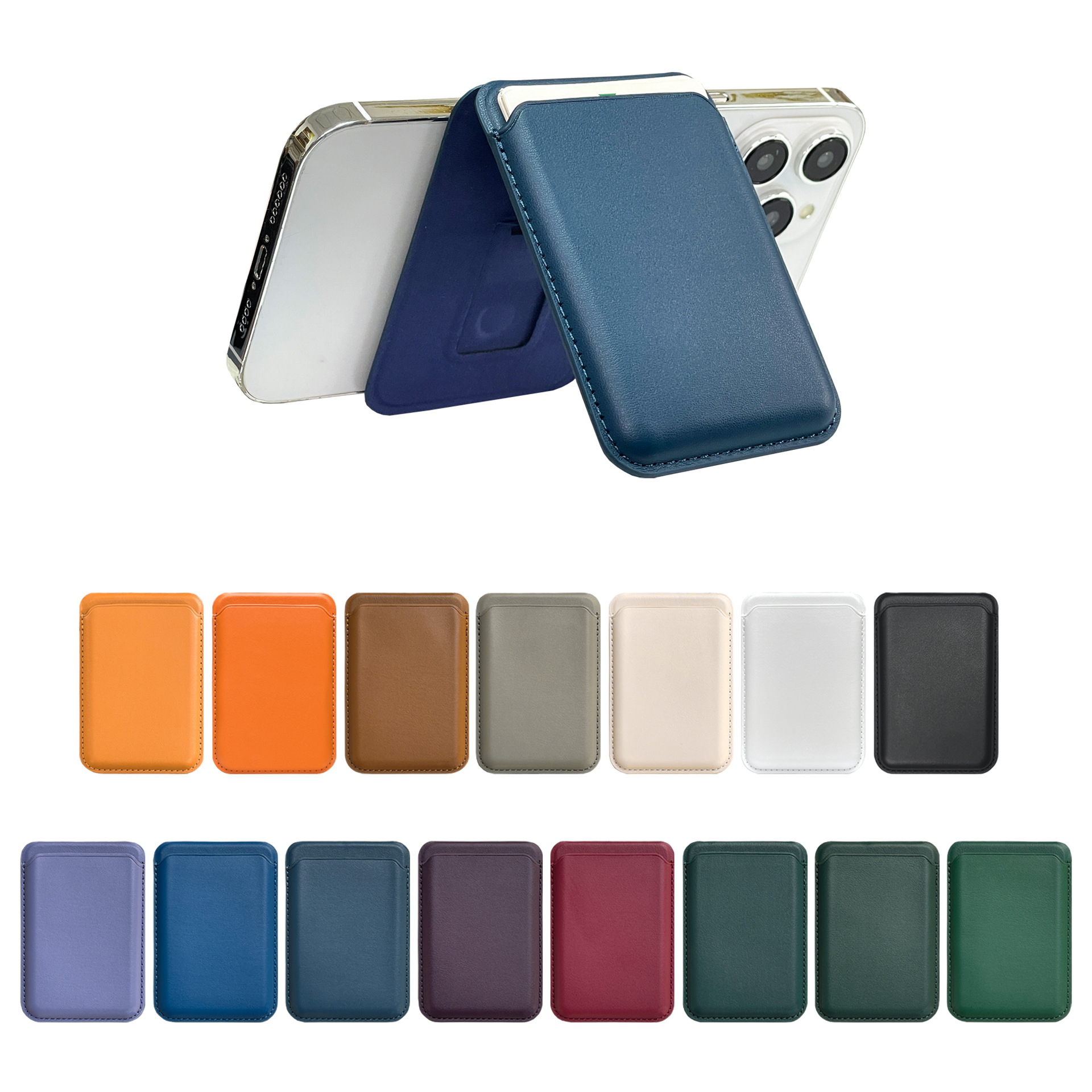 Suitable for Apple 16Magsafe Magnetic Card Holder Iphone14/13/12 Leather Strong Magnetic Foldableing Stand Card Holder