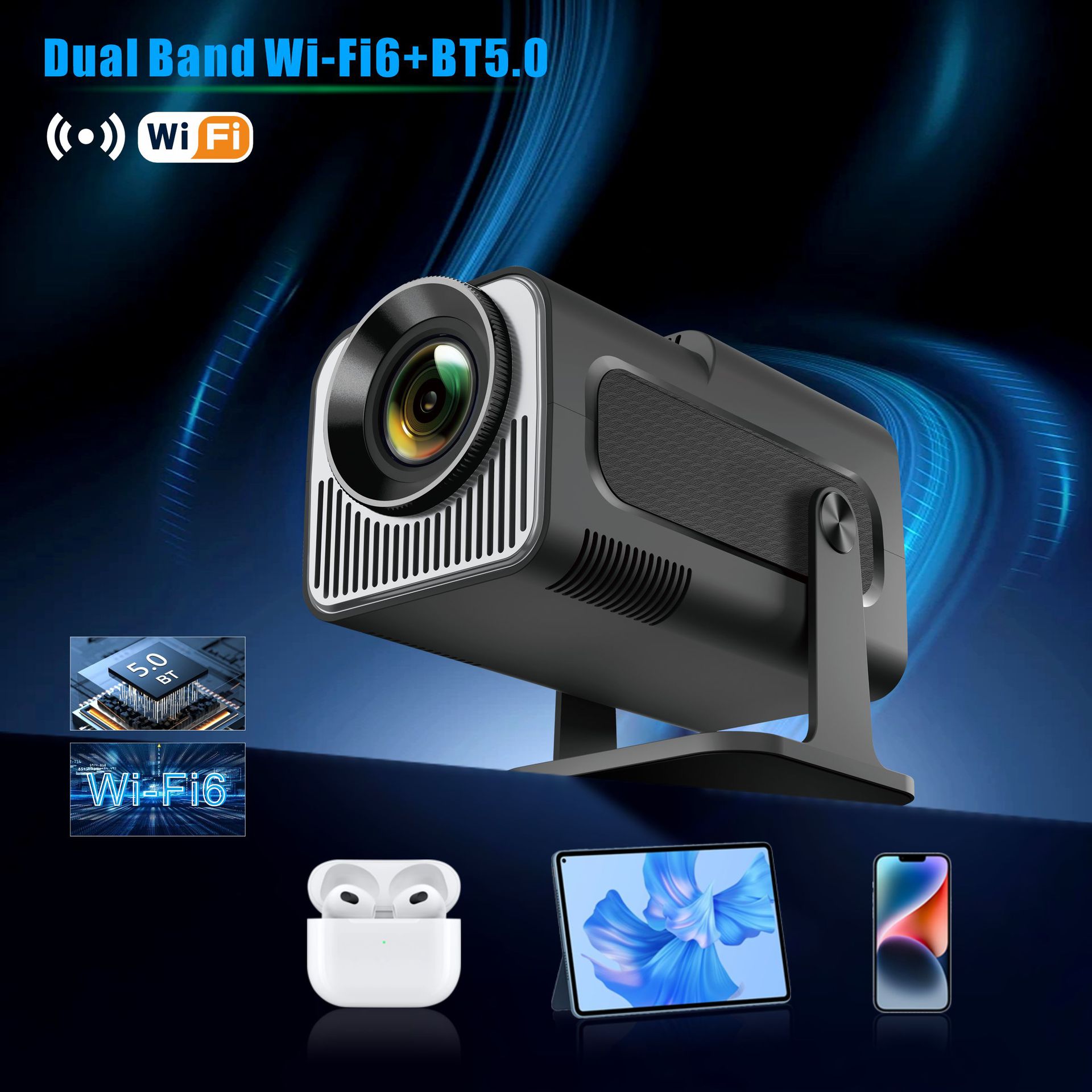Cross-border HY320mini Short Focus HD 4K Projector Android Home Living Room Dormitory Wall Portable Mini