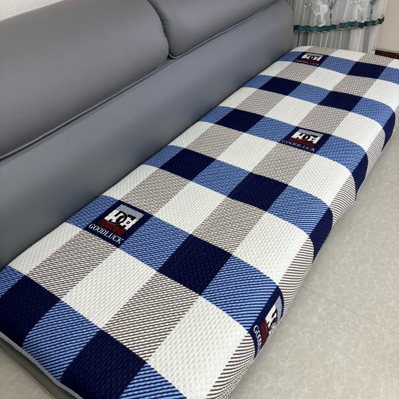Blue style student dormitory bed cover four seasons universal three-piece double-sided dual-purpose non-slip quilted bed sheets machine washable