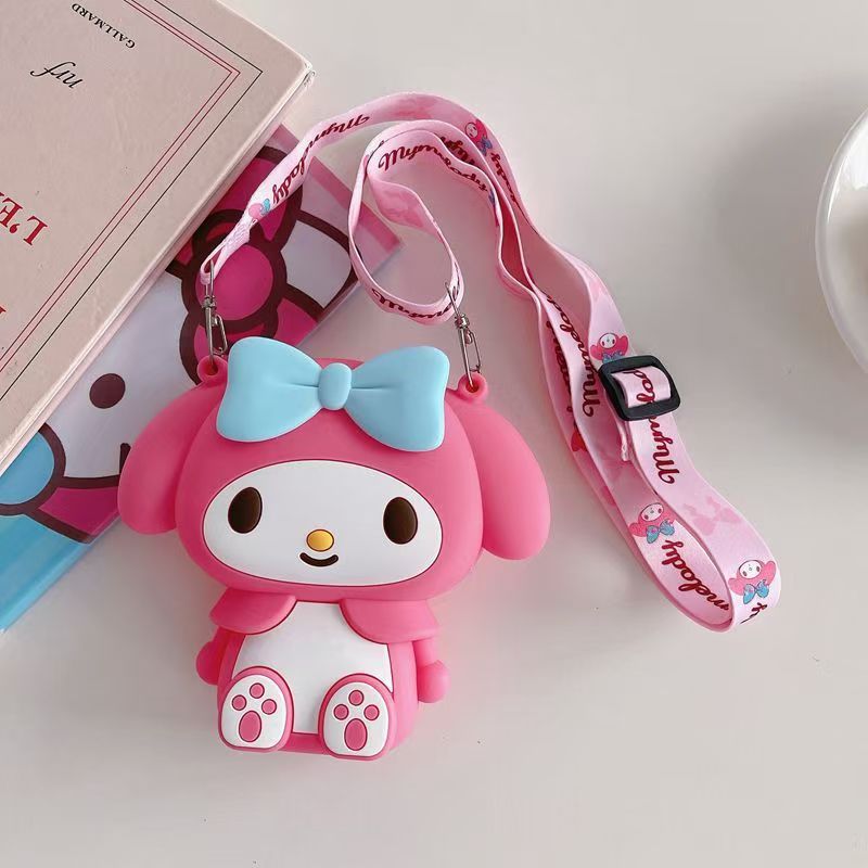 Cross-border Children's Bag Silicone Coin Purse Kulomi Cute Girl Crossbody Mobile Phone Bag Earphone Bag Storage Wallet