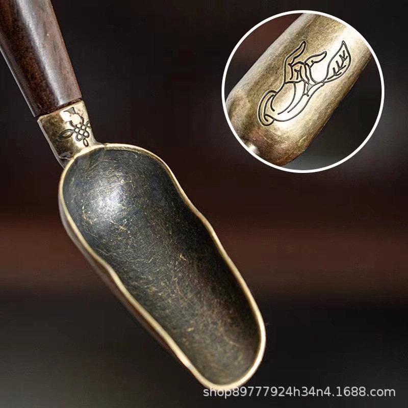 Чайная ложка из черного дерева, совок, чайная ложка, бергамотовый чай, мерная чайная ложка, аксессуары для китайского чайного набора Kung Fu