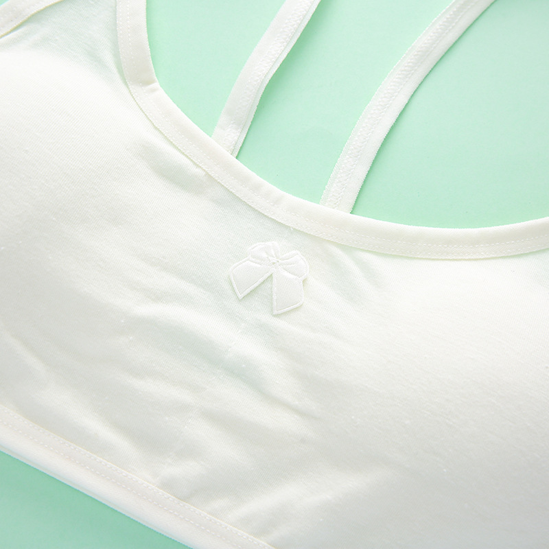 Cotton Development Underwear Female Middle and Big Children Anti-bump Wrapping Chest Early Senior high school Primary School Students No Steel Ring Base Vest