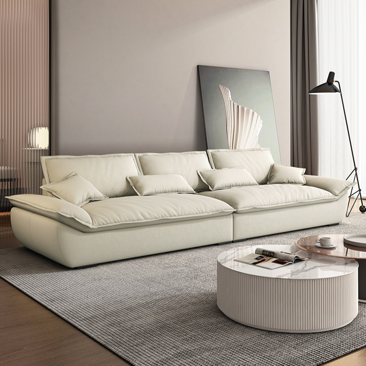 Auckland Sailing Sofa Minimalist Living Room 2024 New Super Deep Sitting Wide Straight Down Frosted Fabric Sofa