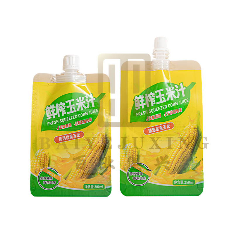 Corn juice packaging bag disposable fresh corn juice special packing bag breakfast high temperature transparent nozzle bag commercial