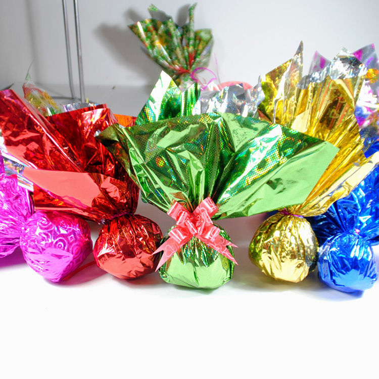 Golden wrapping paper 70*100cm laser paper glossy paper gift box plastic paper flash paper batch send flower