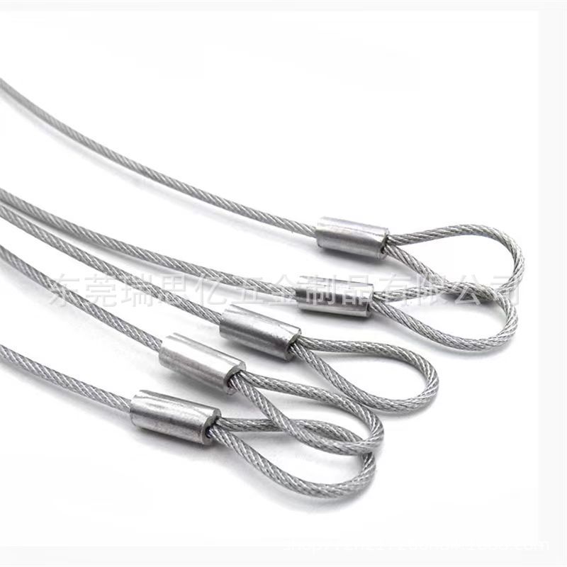 304 Galvanized Stainless Steel Wire Rope Pressed Aluminum Sleeve Terminal Pressed Wire Rope Hook