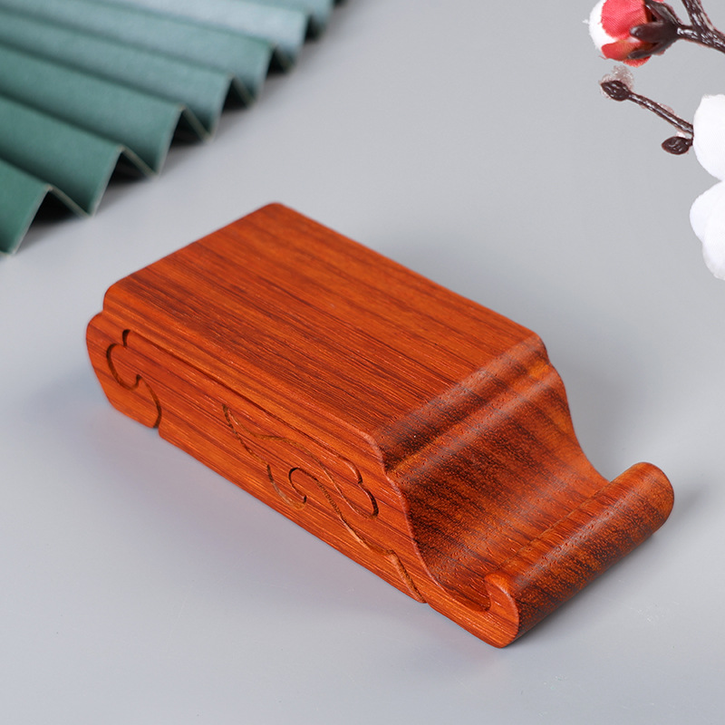 Rosewood lying elephant mobile phone base multifunctional mobile phone bracket solid wood base creative desktop mobile phone holder coaster