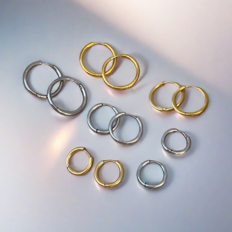 Нержавеющие серьги, простые круглые, для мужчин и женщин, оптовая продажа ювелирных изделий из титана
