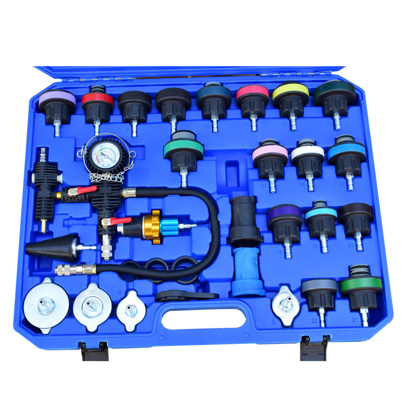 34Pcs Car Water Tank Pressure Gauge Water Tank Leak Detector Detection Tool Antifreeze Replacement Machine Filler