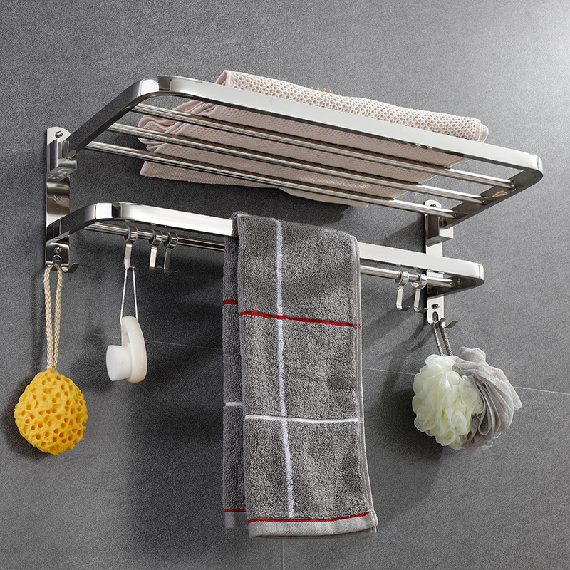 304 Stainless Steel Towel Rack Bathroom Rack Non-perforated Bathroom Towel Rack Toilet Towel Rack