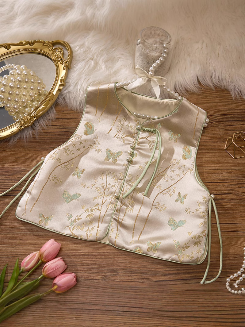 Children's Vest 2025 Autumn New Baby Girl Girl Han Dynasty New Chinese Style Chinese Style Retro Vest