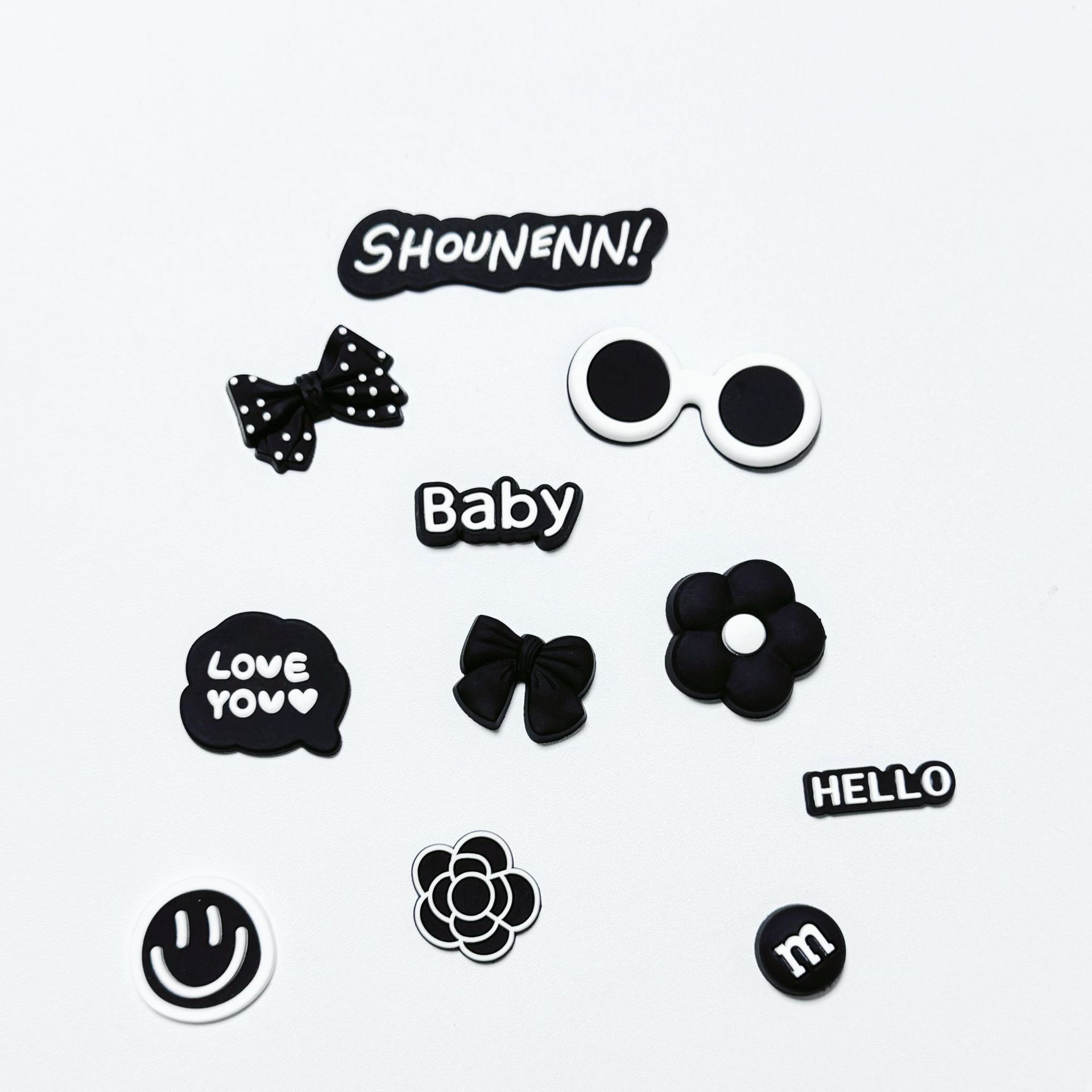 pvc soft patch briquettes briquettes series handmade diy cell phone case accessories hole shoes accessories wallet silicone patch