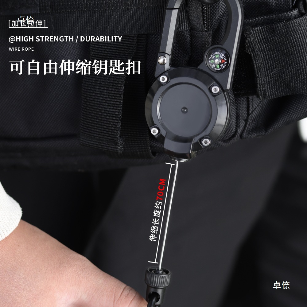 Diving Retractable Buckle Coated Steel Wire Reboundable Scuba Diving Camera Lanyard Hook Anti-Lost Rope Diving Accessories