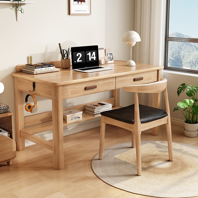 All Solid Wood Desk Student Home Writing Desk Simple Computer Desk Desktop Bedroom Desk Study Desk Factory Batch