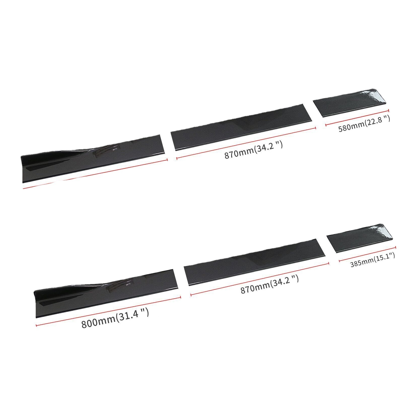 Car universal modified three-section side skirt combination side skirt car modified split black side skirt small surround