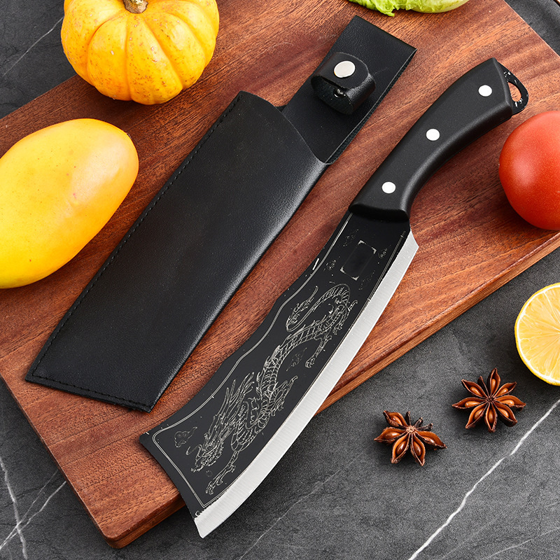 Factory in stock stainless steel butcher's dragon knife bone cutter hand forging knife household knife kitchen multi-function chopping knife