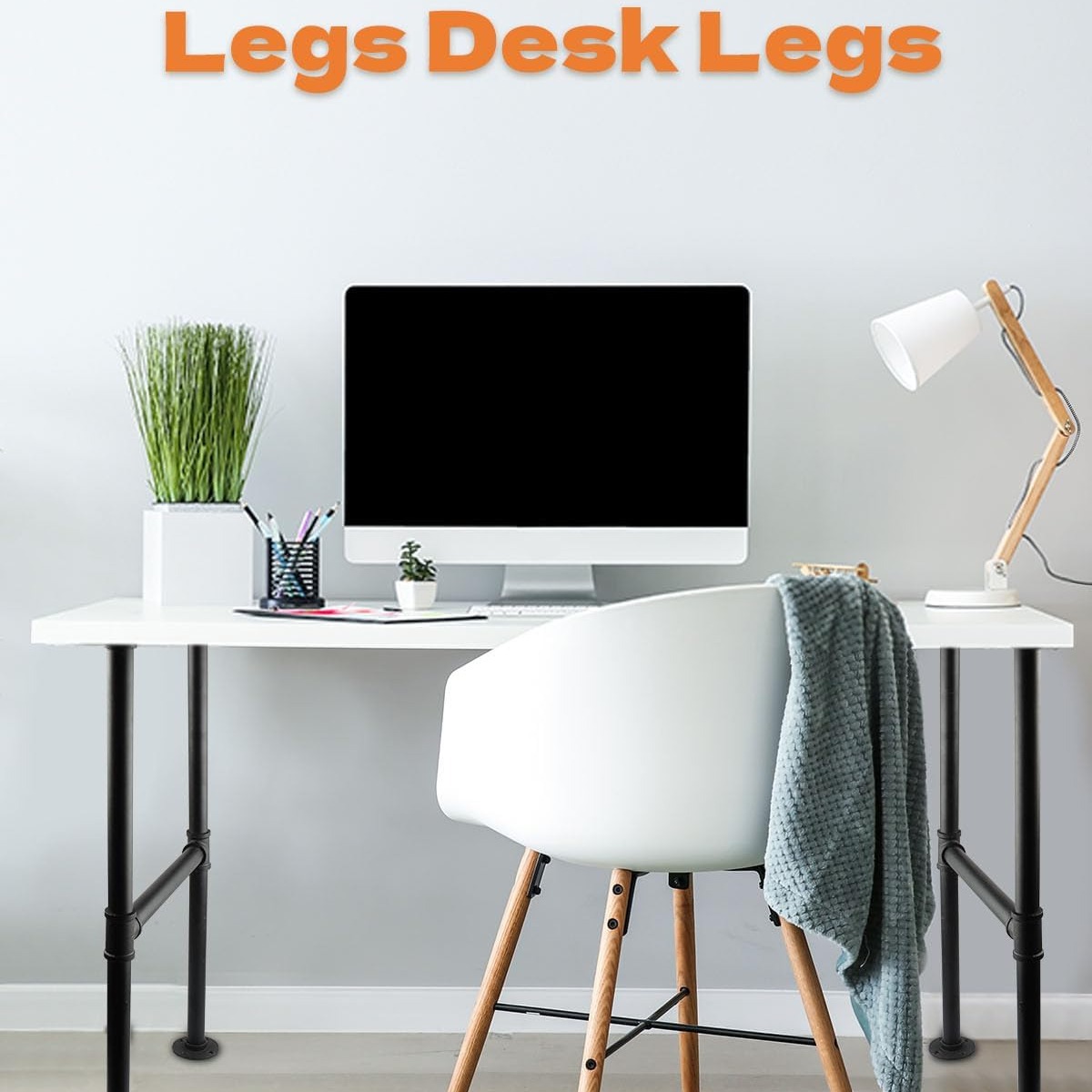 Industrial table leg pipe bracket metal tube vintage furniture leg floor office country iron table leg