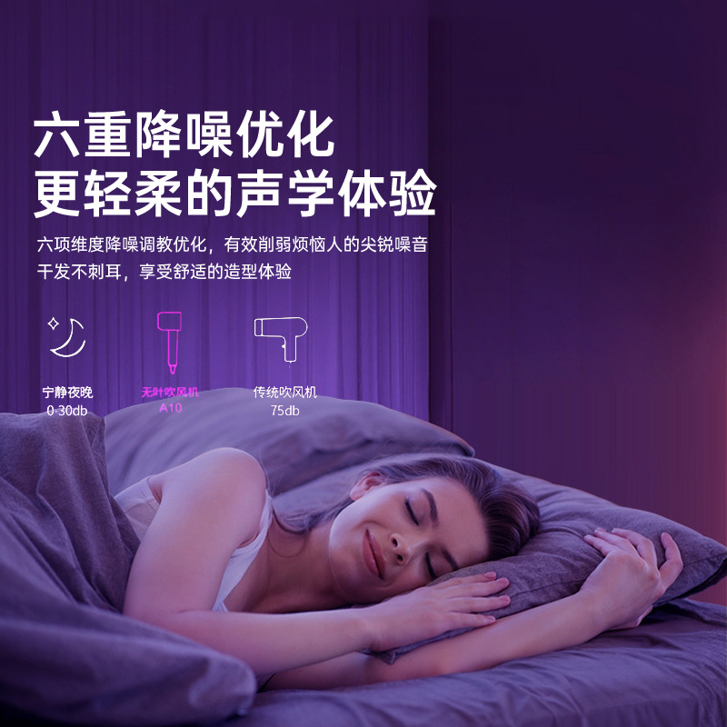 High-Speed Hair Dryer Household Negative Ion Hair Care High Wind Hollow Leafless Quick-Drying Noise Reduction Hair Dryer Huaqiangbei