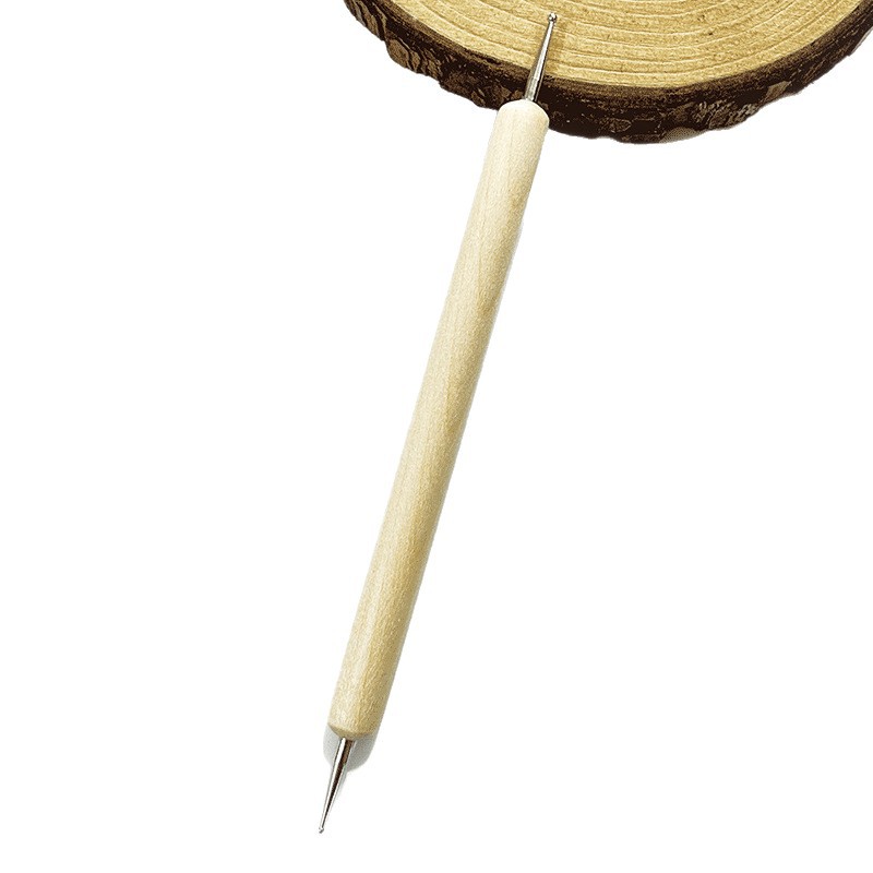 Fabric Tracing Pen for Cross-Stitch DIY Embroidery Supplies with Wooden Handle, Double-Ended Tracing Tool in Nordic Style