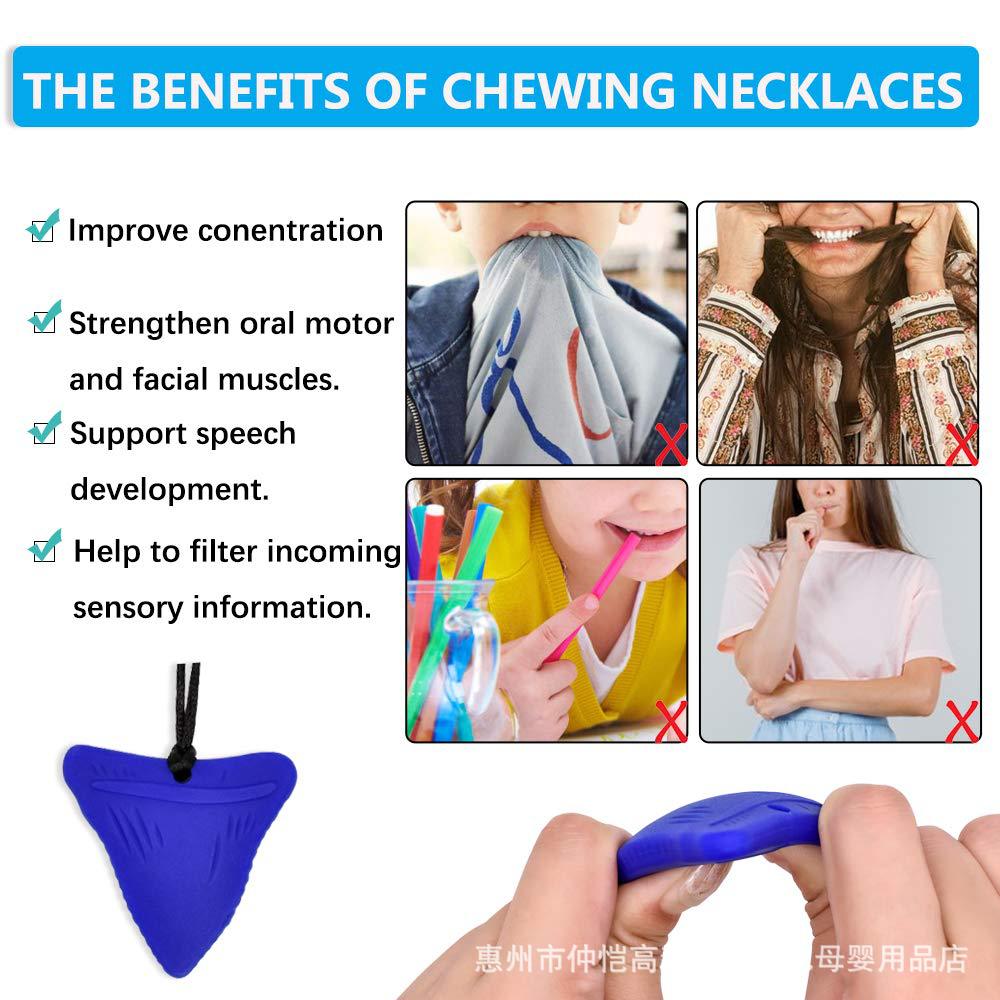 Factory Direct Sales Shark Tooth Autism Chew Necklace Teether Silicone Shark Teether Soft Rubber Teething Toy