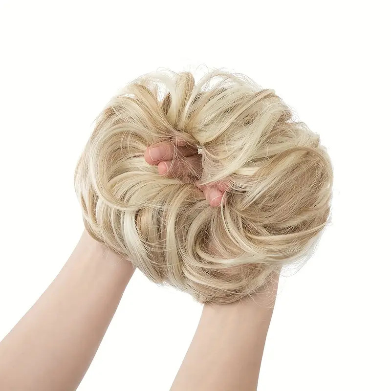 European and American High-Temperature Silk Wig Women's Hair Band Ball Hair Elastic Hair Bag Fluffy Natural Curly Hair Band Foreign Trade Cross-Border