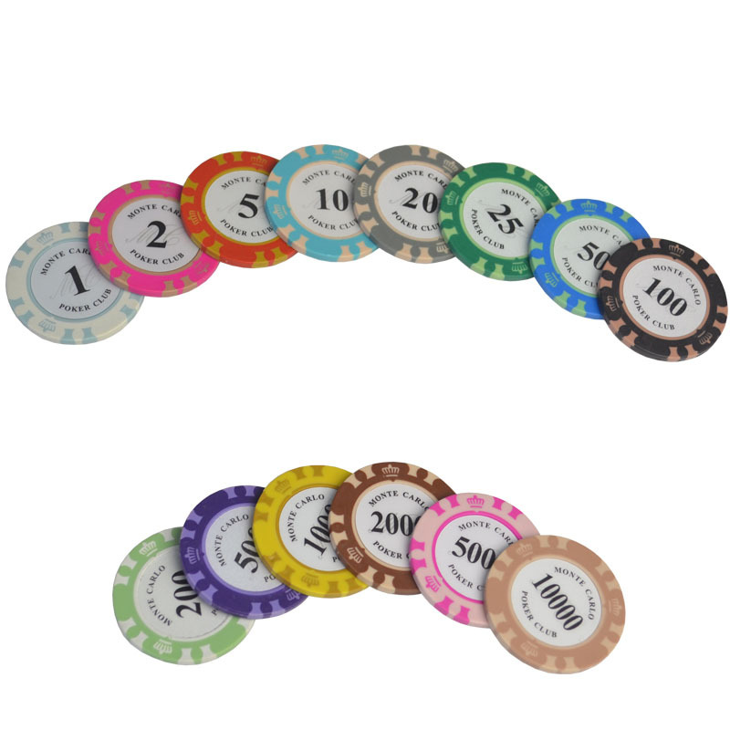 14G crown clay chip factory in stock wholesale Texas poker Baijia game mahjong plastic chips