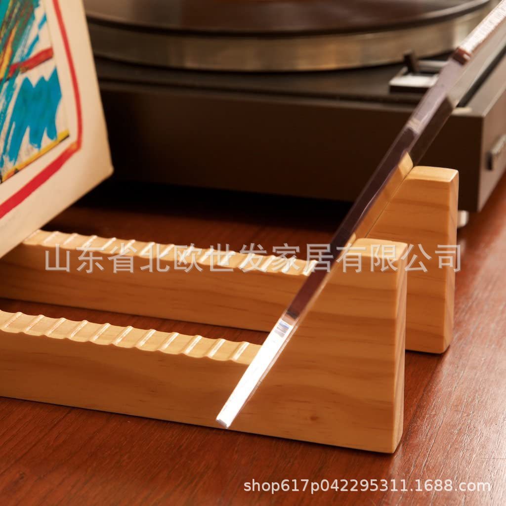 American LPs Portable Foldable Vinyl Record Display Stand Solid Wood Record Stand CD Stand 50 Disc Rack