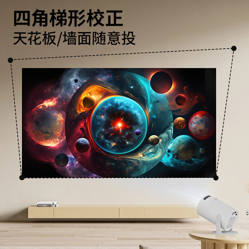 Cross-Border Popular 1080P Projector Hy300 Mini Android Smart New Wifi Projector Bedroom Wall Projection